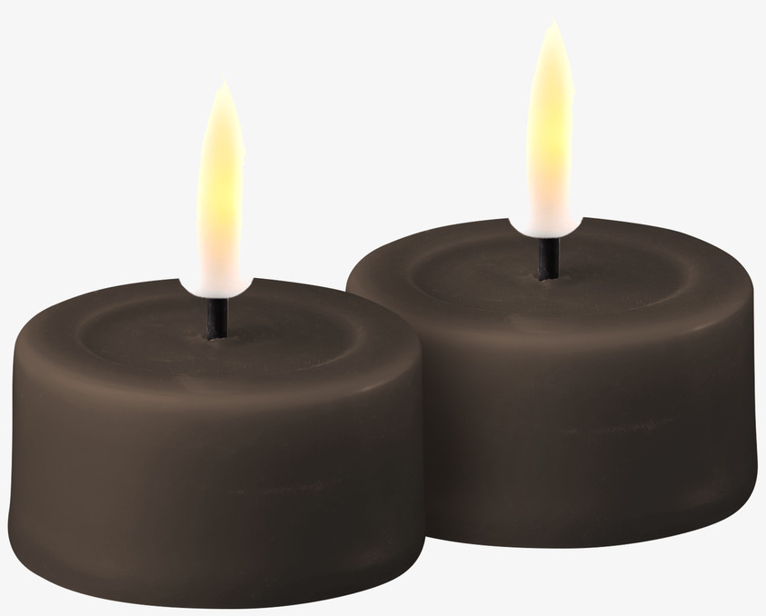 Värmeljus LED Mocca 2-Pack från Deluxe Homeart upplysta