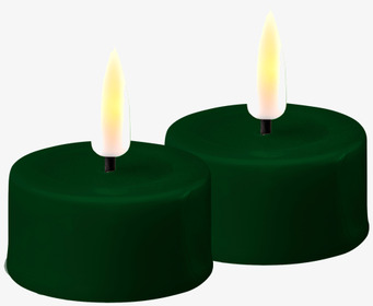 Värmeljus LED Mörkgrön 2-Pack från Deluxe Homeart