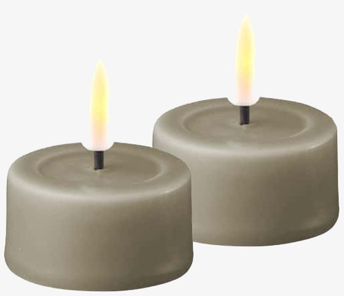 Värmeljus LED Sand 2-Pack från Deluxe Homeart i sandfärg