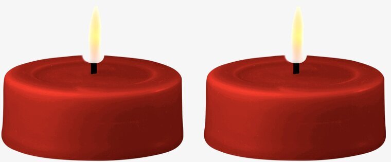 Stora Värmeljus LED Bordeaux 2-Pack från Deluxe Homeart