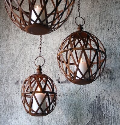 Hängande Ljus/Växtklot Set/3 Rost från Västanvinden