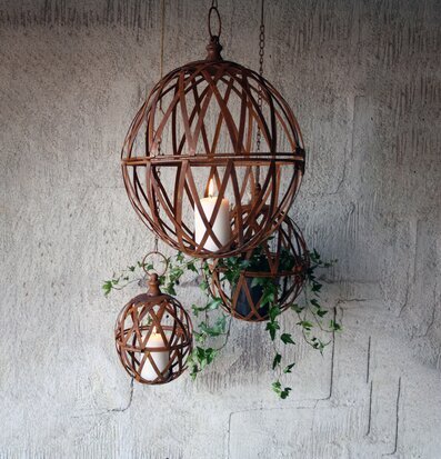 Hängande Ljus/Växtklot Set/3 Rost från Västanvinden