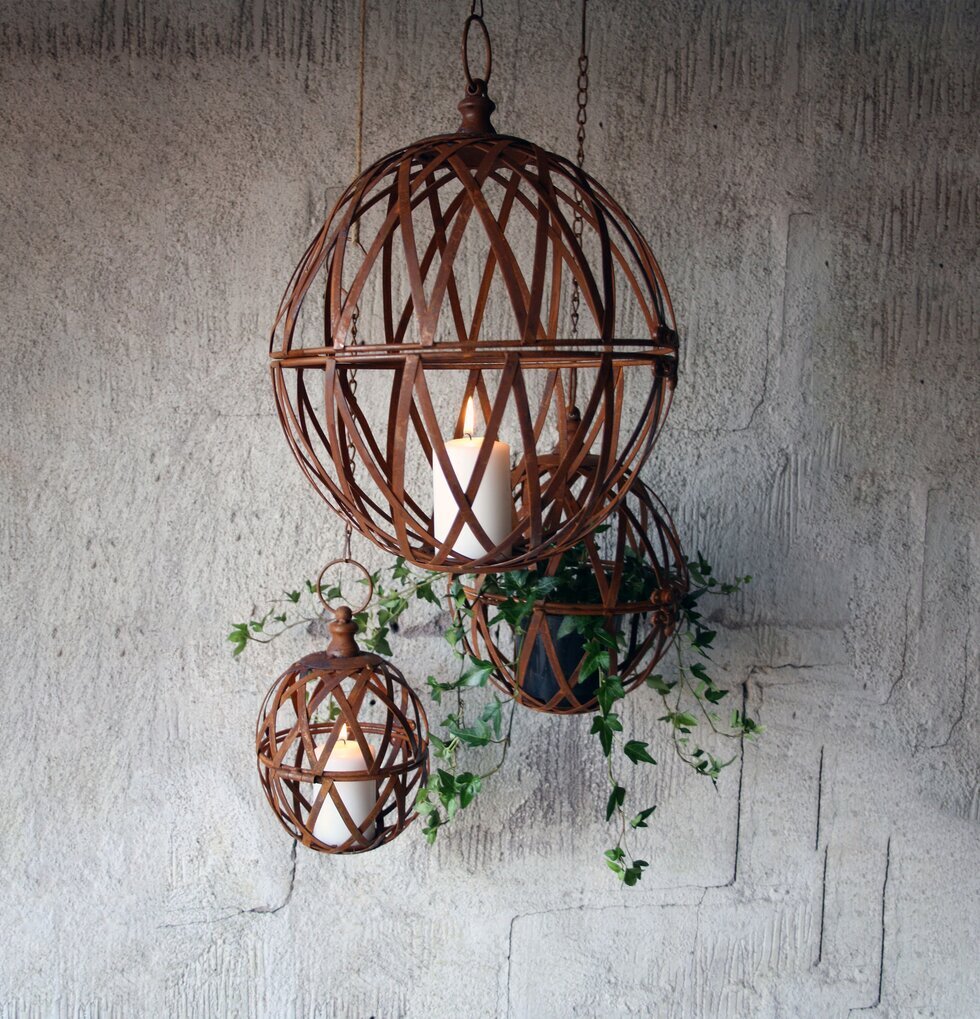 Hängande Ljus/Växtklot Set/3 Rost från Västanvinden