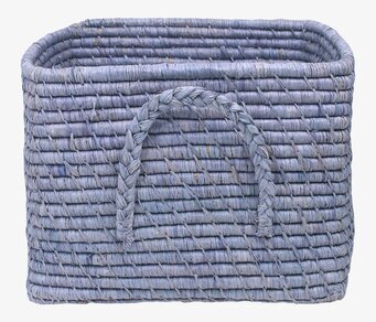 Raffiakorg Duvblå från Rice, handflätad och stilren förvaring