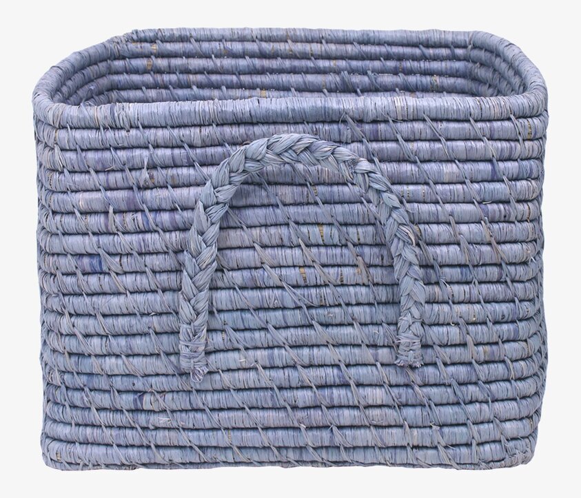 Raffiakorg Duvblå från Rice, handflätad och stilren förvaring