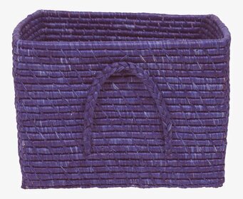 Raffiakorg Blå/lila från Rice, rektangulär med handtag