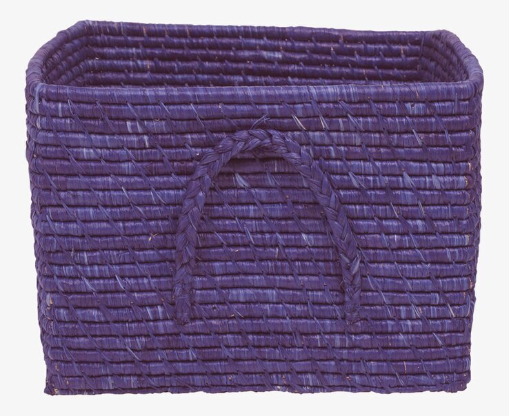 Raffiakorg Blå/lila från Rice, rektangulär med handtag