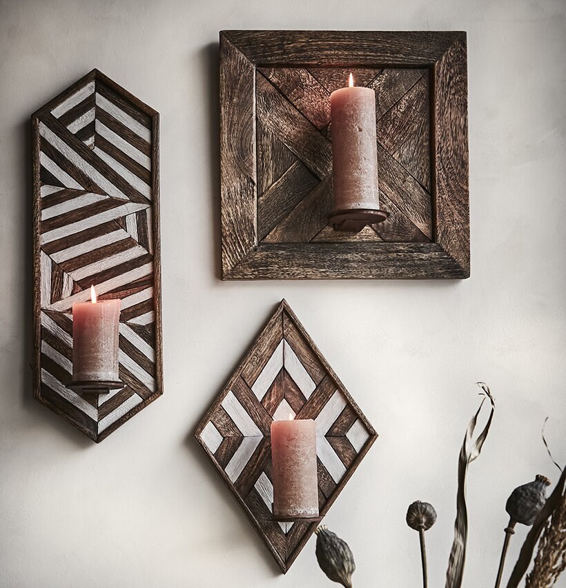 Väggljushållare Vector Brun 40x40cm från Affari på vägg