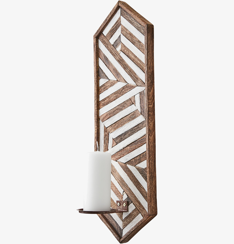 Väggljushållare Vector Brun/Vit 20x60cm från Affari