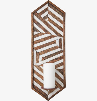 Väggljushållare Vector Brun/Vit 20x60cm från Affari