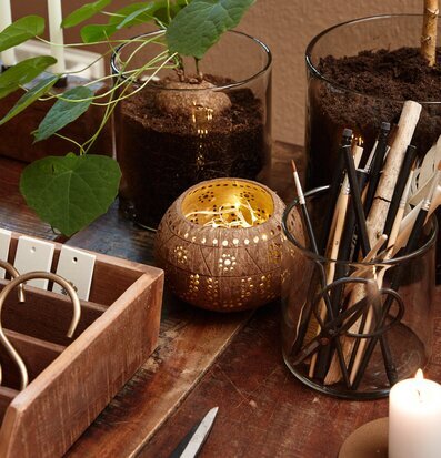 Bild av harmoniskt arrangemang med naturliga element