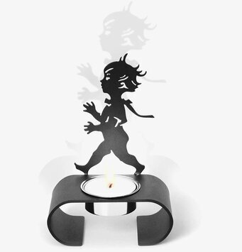 Värmeljushållare Silhuett Svart från Solstickan i svart metall