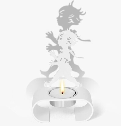 Värmeljushållare Silhuett Vit från Solstickan i vit metall