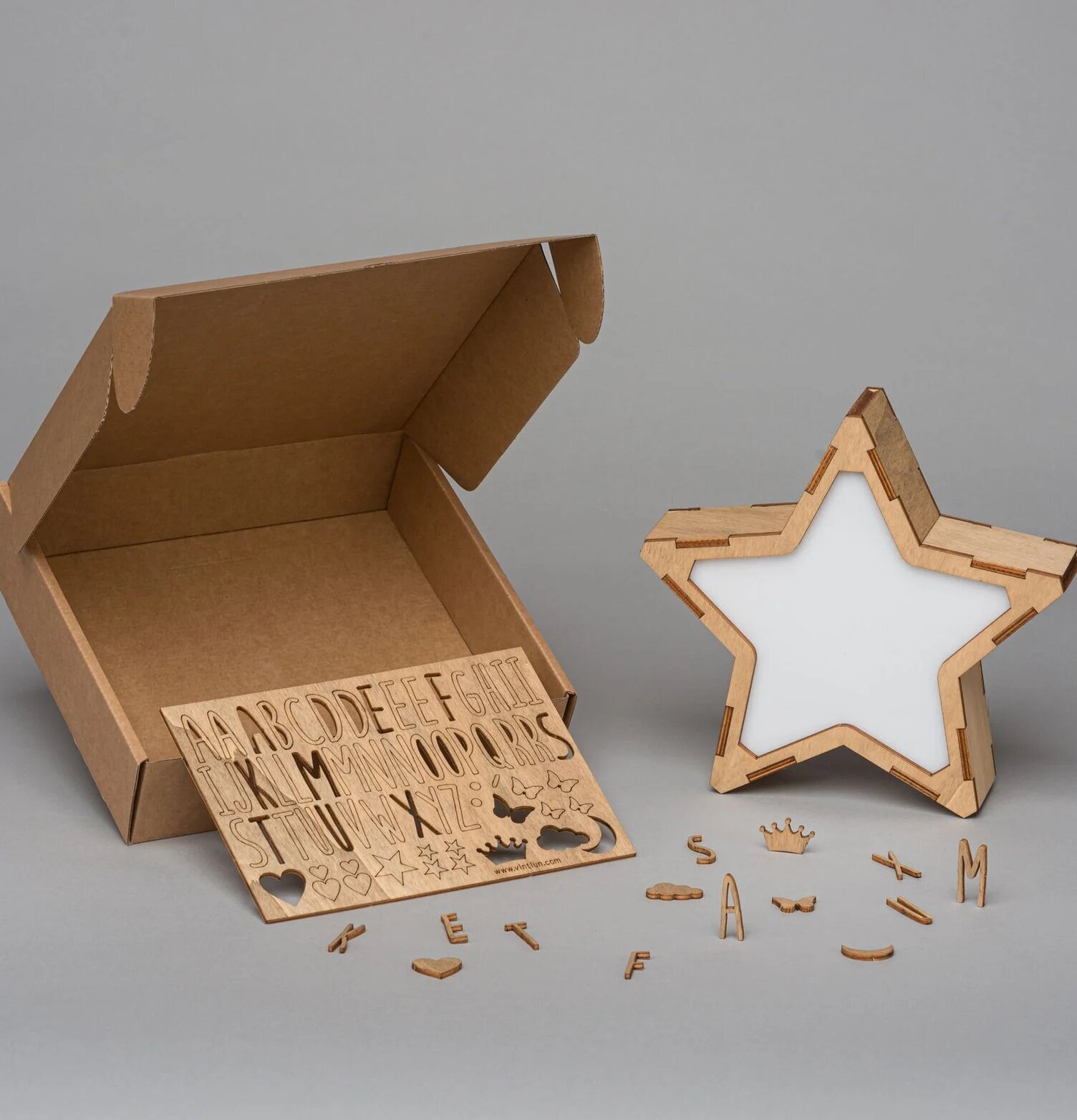 Bokstavslampa LED Star från Vintiun med bokstäver och symboler