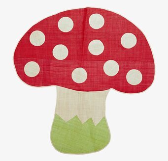 Matta Raffia Svamp L från Rice, formad som en flugsvamp