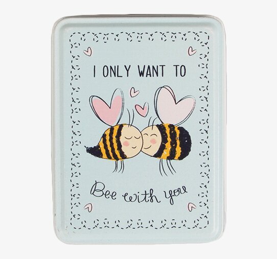 Bild av kärleksfull plåtburk med humoristiskt motiv