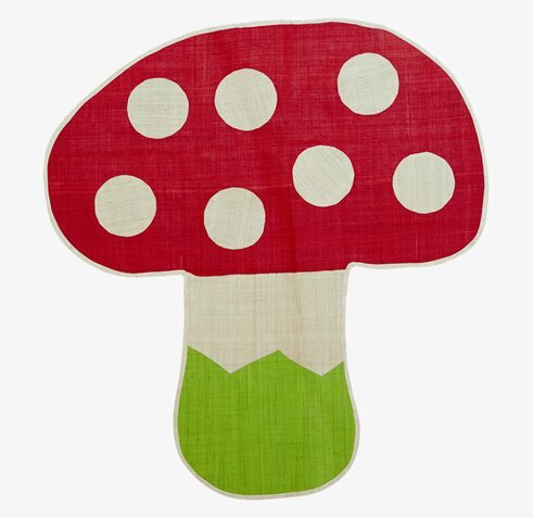 Matta Raffia Svamp S från Rice i form av en tecknad svamp