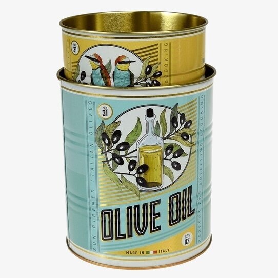 Plåtburk/Plåtkruka Olive Oil från Bromma Kortförlag