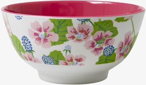 Skål Melamin Blommor & Bär från Rice med blommigt motiv