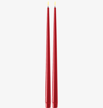 Middagsljus Röd LED 2-Pack 38 cm från Deluxe Homeart