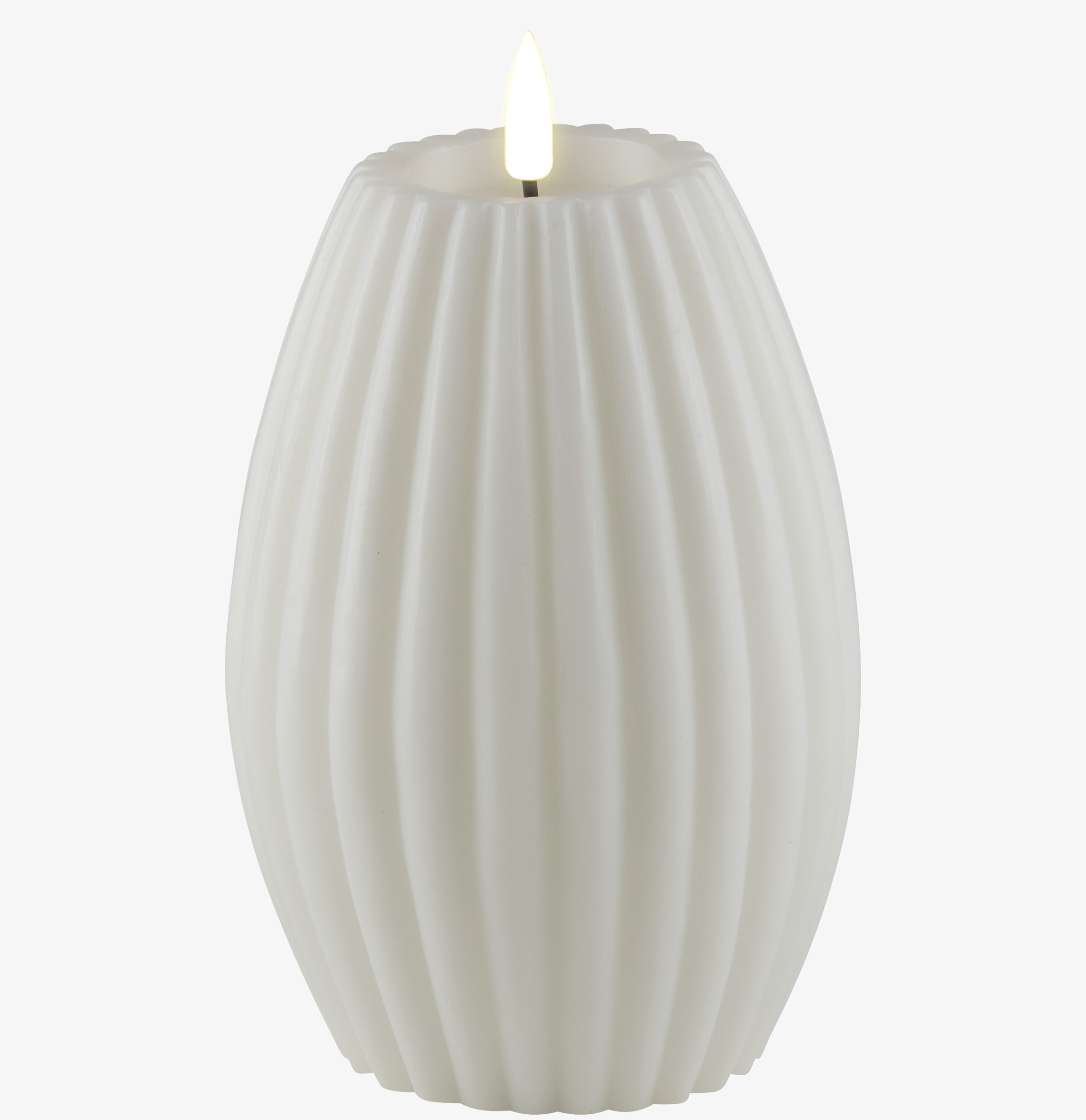 Stripe Candle Vit 15cm från Deluxe Homeart med randig struktur