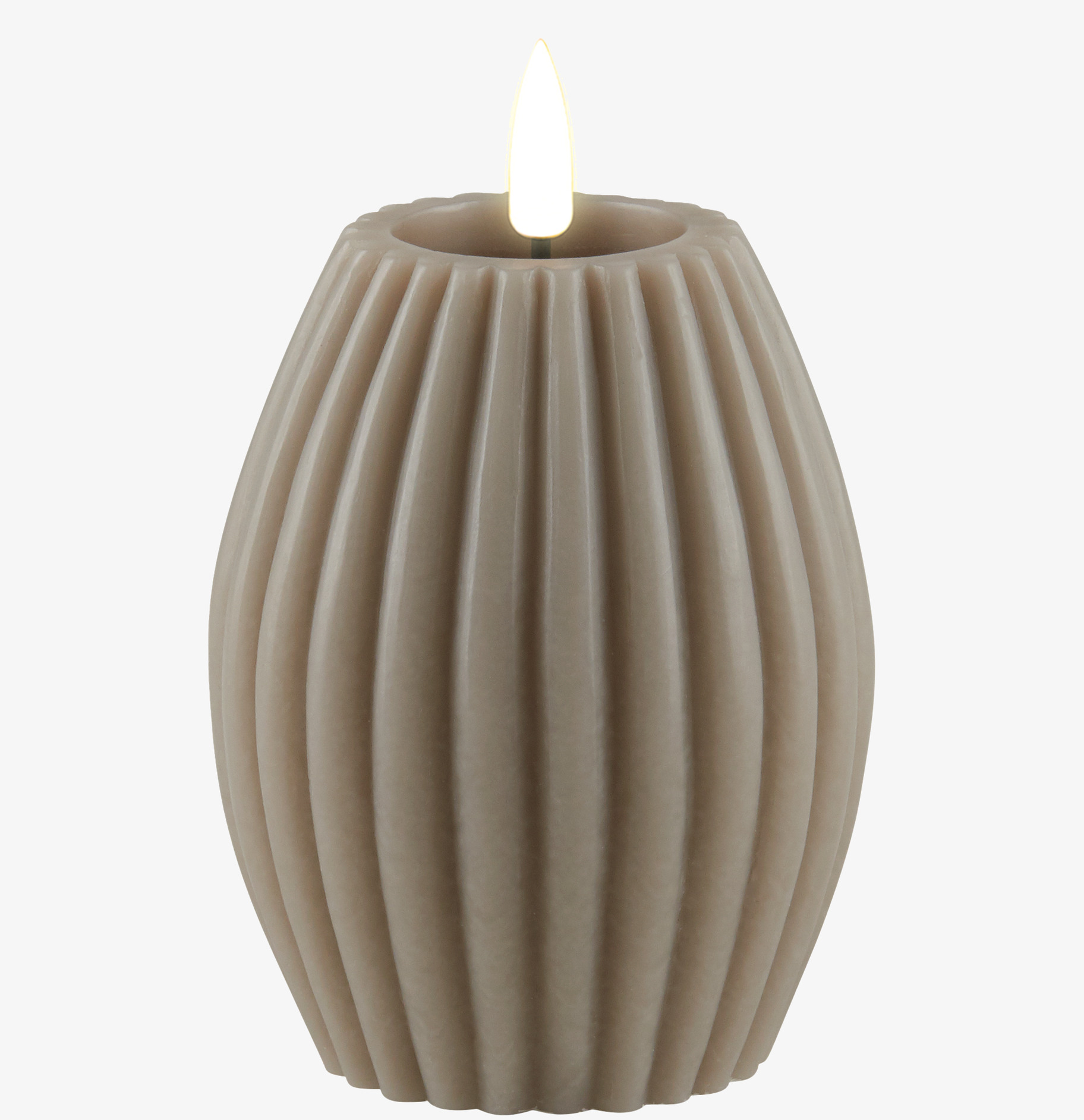 Stripe Candle Sand 10cm från Deluxe Homeart med räfflad yta