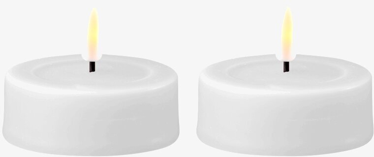 Stora Värmeljus LED Vit 2-Pack från Deluxe Homeart