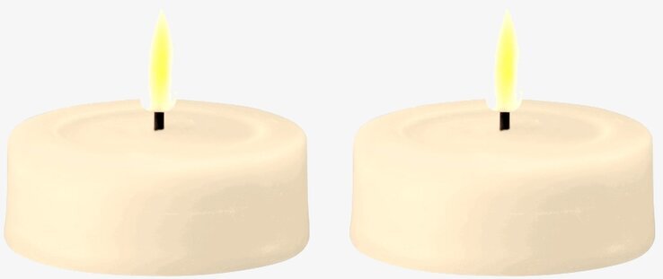 Stora Värmeljus LED Cream 2-Pack från Deluxe Homeart
