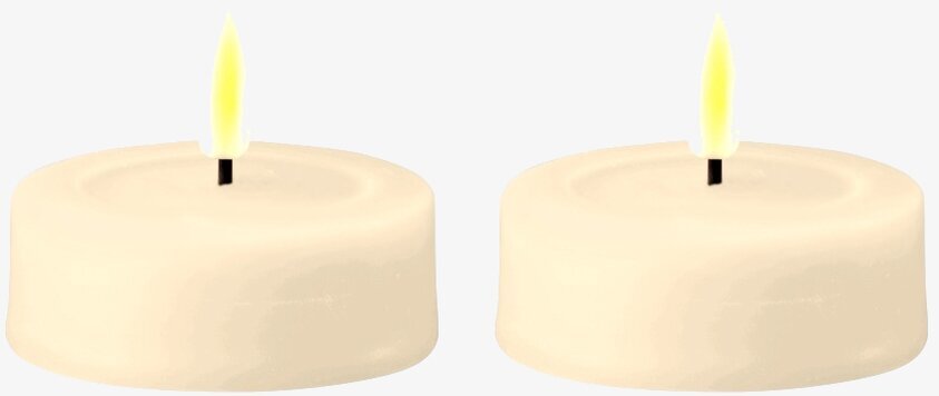 Stora Värmeljus LED Cream 2-Pack från Deluxe Homeart