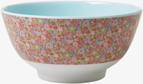 Skål Melamin Röd med Blomster från Rice med blommönster