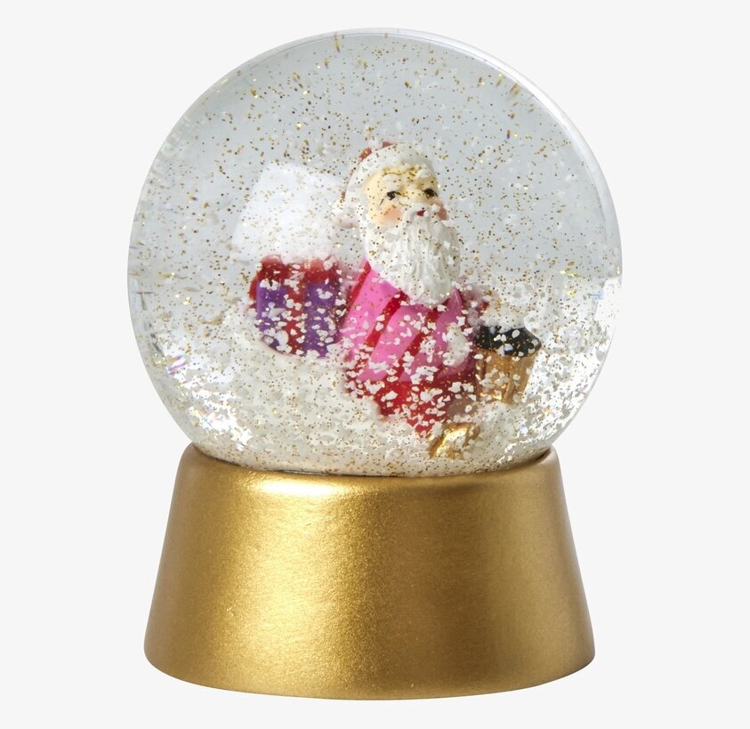 Snöglob Xmas Santa från Rice med jultomte och glittereffekt