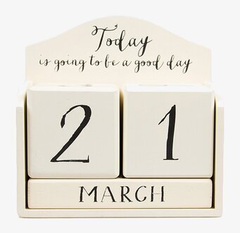 Kalender Today från Sass & Belle med justerbara datumblock