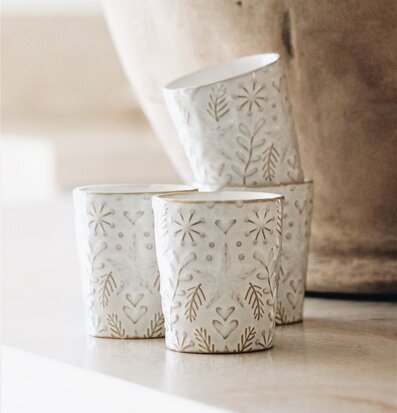 Glöggmugg Winter Hearts från Majas Cottage, staplade fyra