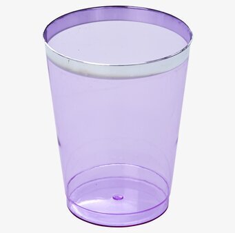 Plastglas Lila, 6-pack från Rice i en enkel vit bakgrund