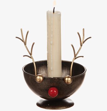 Ljusstake Ren/Gran från Different Design med gyllene horn