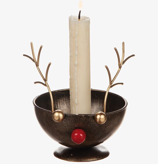 Ljusstake Ren/Gran från Different Design med gyllene horn