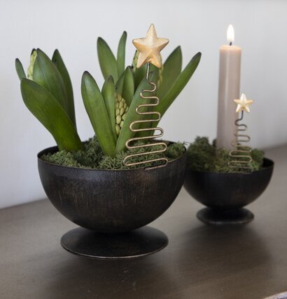 Skål Hamrad Plåt Ren/Gran från Different Design med växter