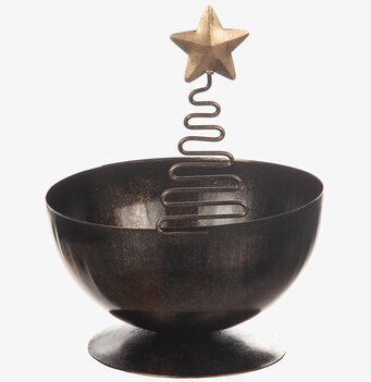 Skål Hamrad Plåt Ren/Gran från Different Design med julgran