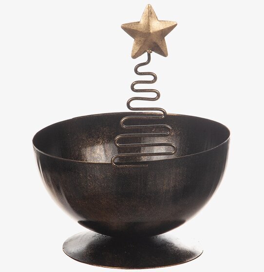 Skål Hamrad Plåt Ren/Gran från Different Design med julgran