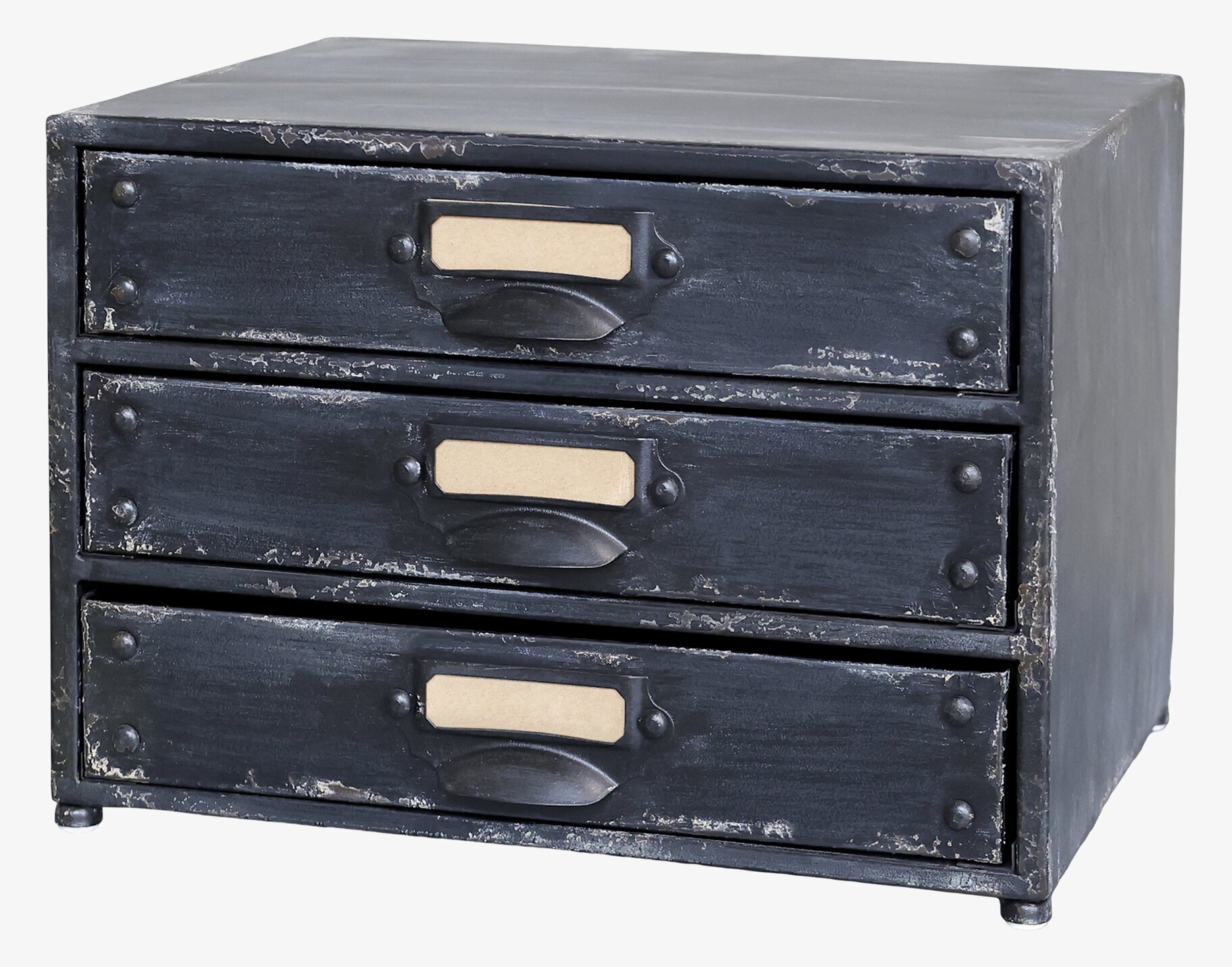 Skrivbordsbyrå Factory från Chic Antique i antik metallfinish