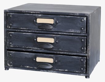 Skrivbordsbyrå Factory från Chic Antique i antik metallfinish