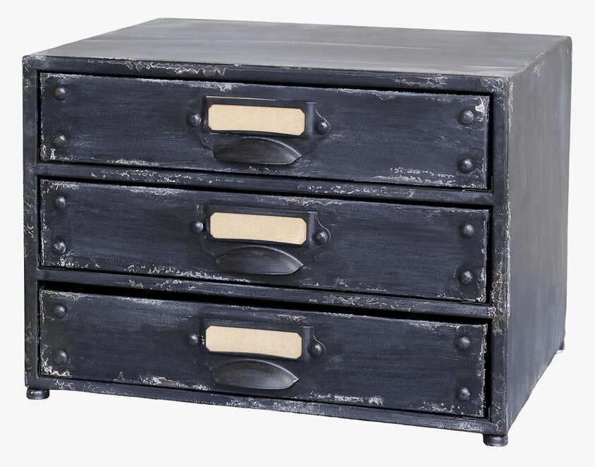 Skrivbordsbyrå Factory från Chic Antique i antik metallfinish