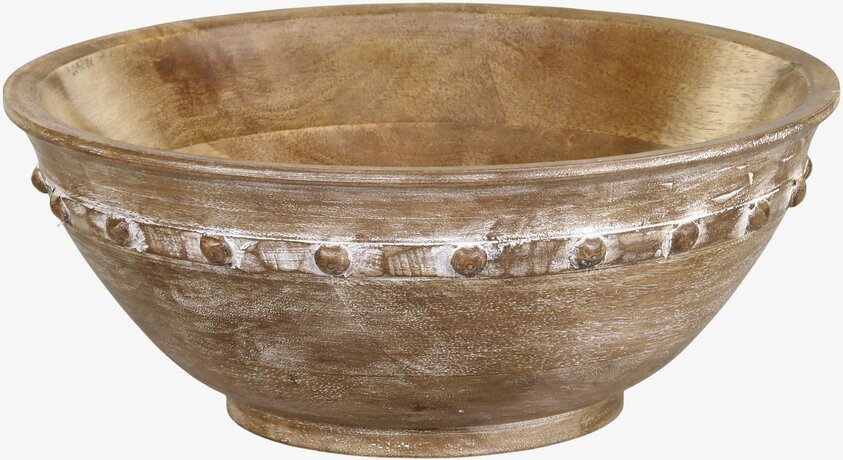 Skål Tours Mangoträ från Chic Antique med dekorativ bård