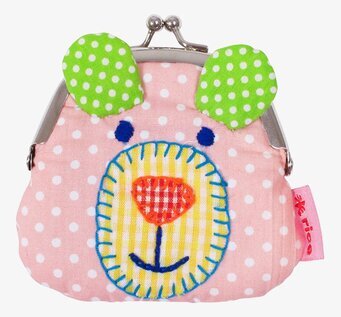 Börs Gris från Rice: rosa börs med grisdesign och prickar