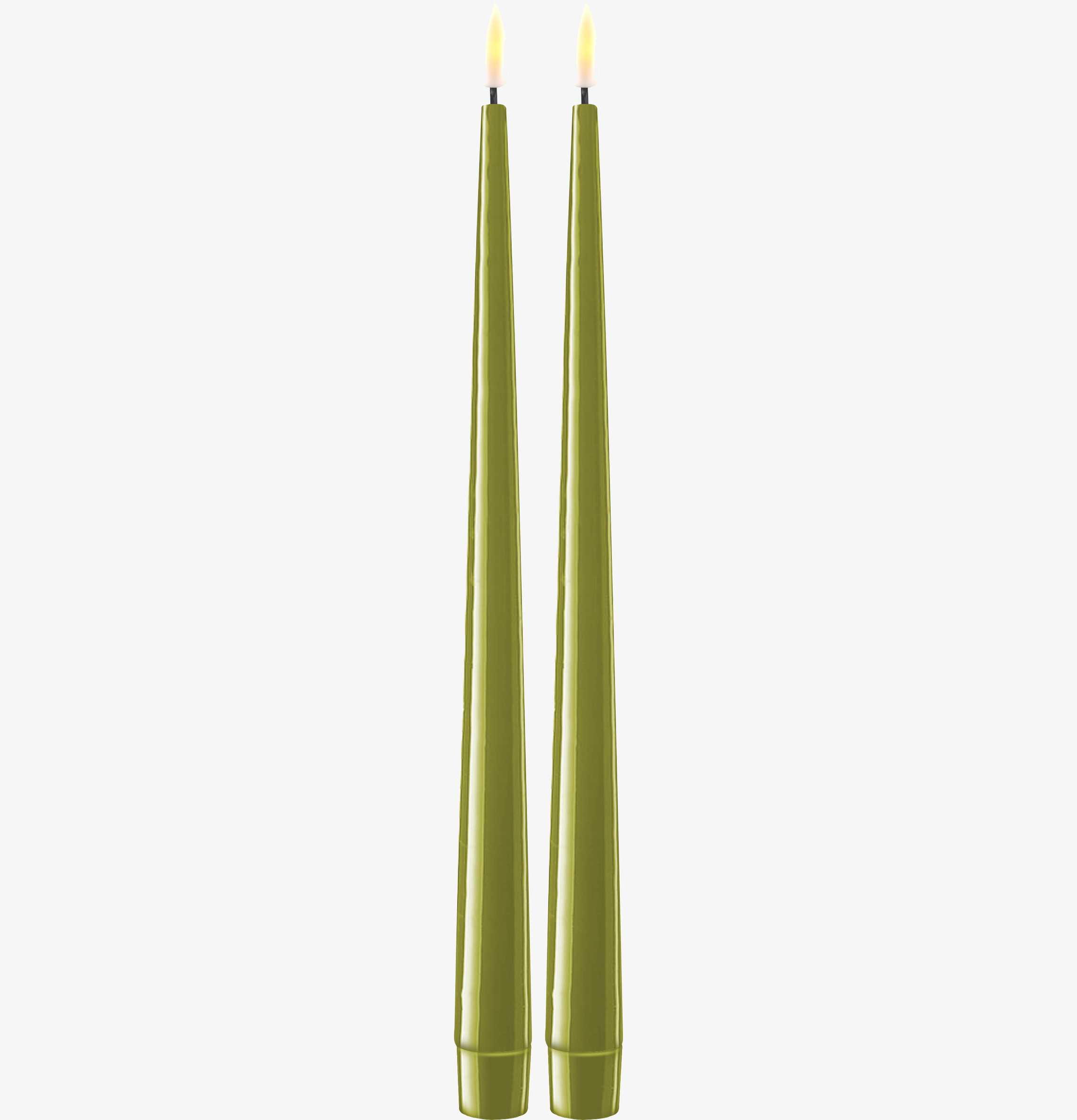 Middagsljus Olivgrön LED 2-Pack 28 cm från Deluxe Homeart