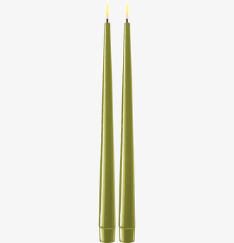 Middagsljus Olivgrön LED 2-Pack 28 cm från Deluxe Homeart