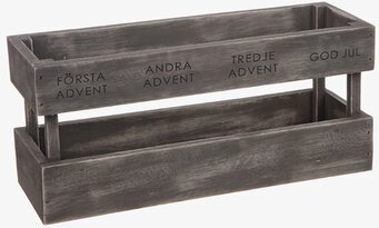 Trälåda Advent Grå från Different Design med adventsmarkeringar