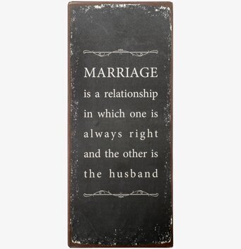 Plåtskylt Marriage Is A Relationship från IB Laursen