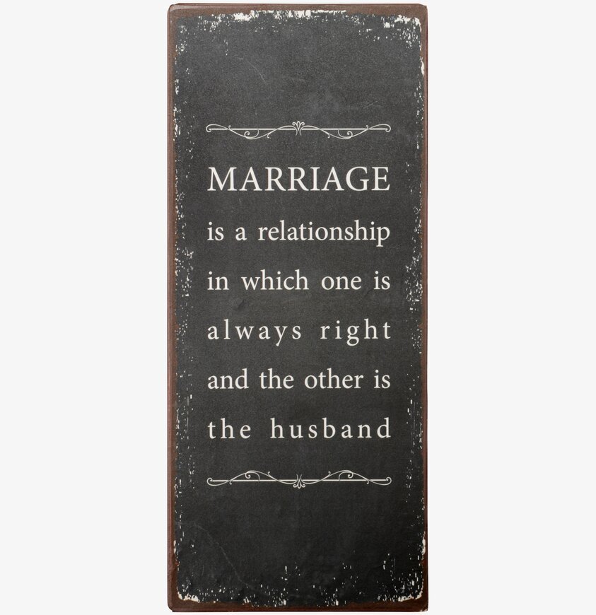 Plåtskylt Marriage Is A Relationship från IB Laursen
