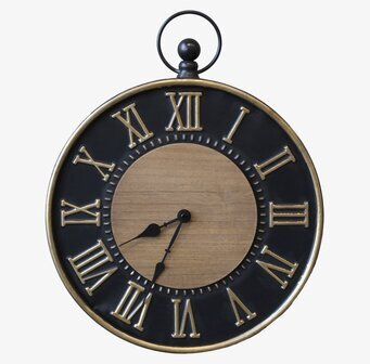 Väggklocka Svart/Guld från Chic Antique med romerska siffror